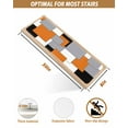thumbnail image 5 of Abstract Geometric Art Stair Treads for Wooden Steps Indoor Runner Rug Carpet, Orange Black Gray 4 Pieces Peel and Stick Staircase Step Treads Covers Washable Throw Door Mats, 30"x8", 5 of 5