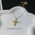 thumbnail image 4 of Gold Plated Zircon Cross Pendant Necklace for Women Religious Jewelry Valentine Gift 18K Gold Plated Chain 1 Piece, 4 of 5