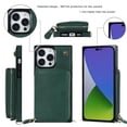 thumbnail image 4 of Allytech RFID Blocking Wallet Case for iPhone 14 Pro 2022, PU Leather Zipper Purse with Crossbody Strap Handbag Case with Credit Card Slots for iPhone 14 Pro 6.1 inch 5G, Darkgreen, 4 of 10