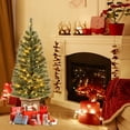 thumbnail image 4 of Gymax 2 PCS 4 FT Pre-Lit Potted Christmas Tree Artificial Entrance Tree w/ LED Lights & 116 Branch Tips, 4 of 10