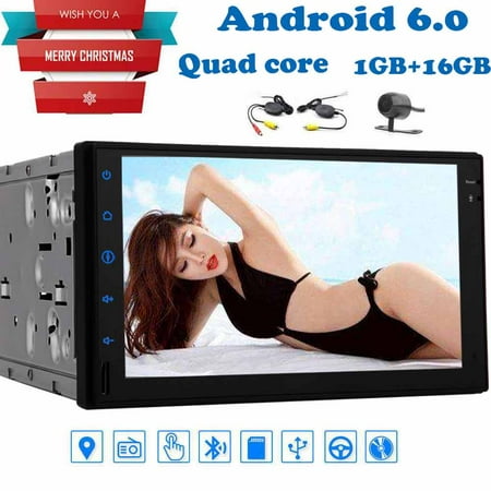 Android 6.0 Car Stereo 1GB 16GB Quad core no dvd player GPS Navigation in dash 2 Din 7” head unit Auto Car Audio support Bluetooth WiFi Mirror Link+3D gps map+Wireless Backup