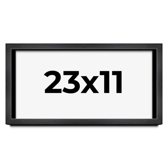 23x11 Shadow Box Frame Grey Charcoal Black | 0.875 Inches Deep | Wood Shadowbox Display Frame | UV