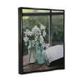 thumbnail image 2 of Stupell Industries Delicate White Flowers Cottage Window Book Pages Photograph Jet Black Floating Framed Canvas Print Wall Art, Design by Claire Brocato, 2 of 5