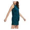 thumbnail image 3 of KENSIE Womens Teal Printed Sleeveless Halter Mini Cocktail Sheath Dress 14, 3 of 4