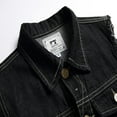 thumbnail image 4 of Ginsiom Mens Denim Vest Sleeveless Slim Fit Ripped Retro Jean Vest Jacket, 4 of 5