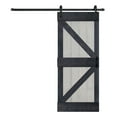 thumbnail image 2 of K Style Series 36 in. x 84 in. French Gray/Carbon Gray Finished DIY Solid Wood Sliding Barn Door With Installation Hardware Kit - Assembly Required, 2 of 5