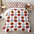 thumbnail image 2 of Castle Fairy Basketball Soccer Football Baseball Quilt King,Sport Ball Game King Coverlet Set,Multicolor White, 2 of 7