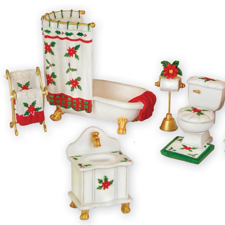 Collection Poinsettia - Poinsettia Chirstmas Mini Bathroom Collectible Set