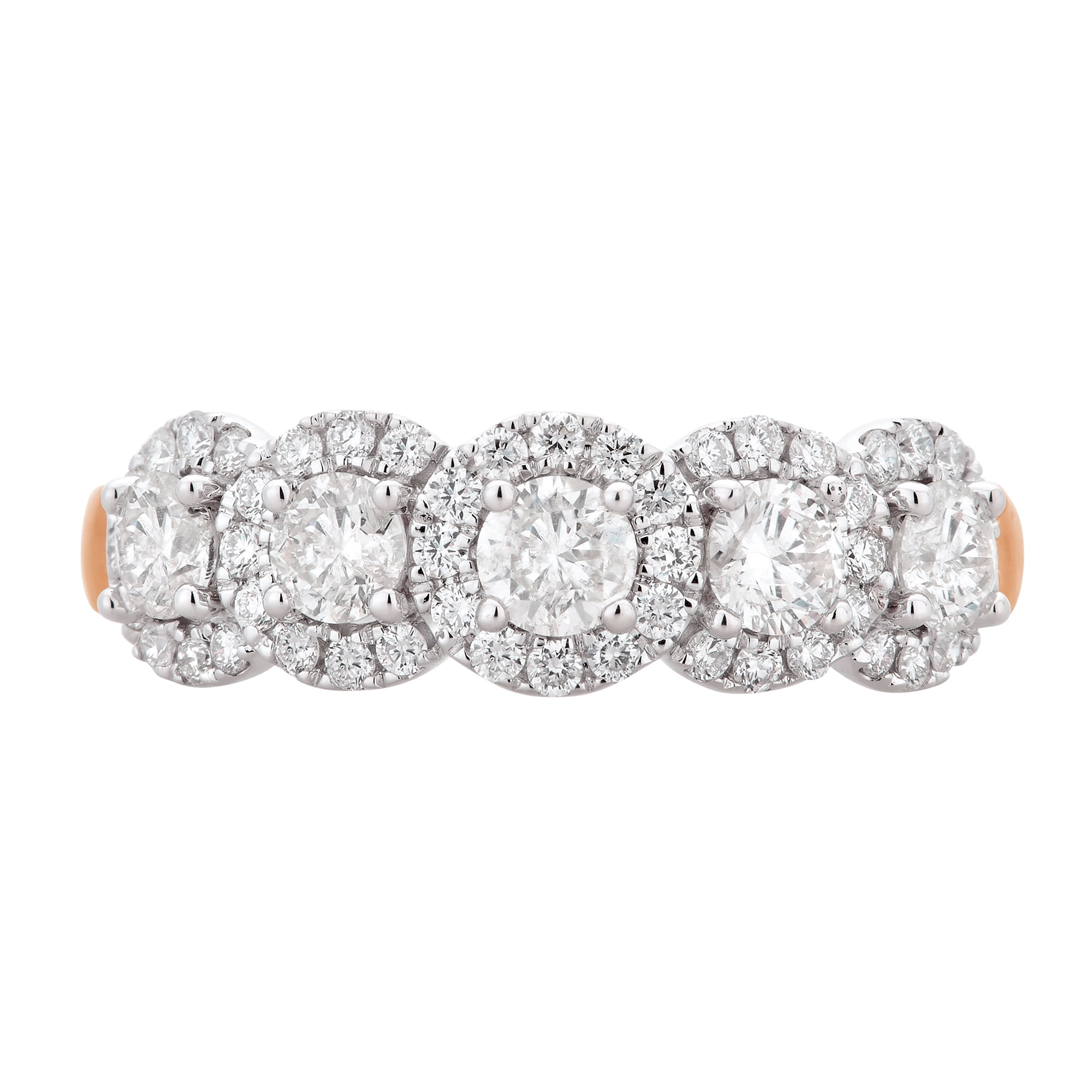 Arista 1.50 ct Round 5 Swarovski Stone Engagement Ring in Pink Sterling Silver