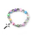 thumbnail image 4 of Catholic Cross Rosary Bracelet with Colorful Crystal Beads Wristband Rosary Beaded Bracelet Religious Jewelry for Women, 4 of 9
