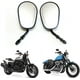 thumbnail image 4 of Espejos negros para motocicleta de 8mm, ala de manillar para Dyna Super Glide Street Glide Road Glide Softail, 4 of 5