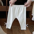 thumbnail image 2 of Afuyipoi Girls Cropped Ruffle Leggings Pants Fall Cotton Knit White 12M, 2 of 7