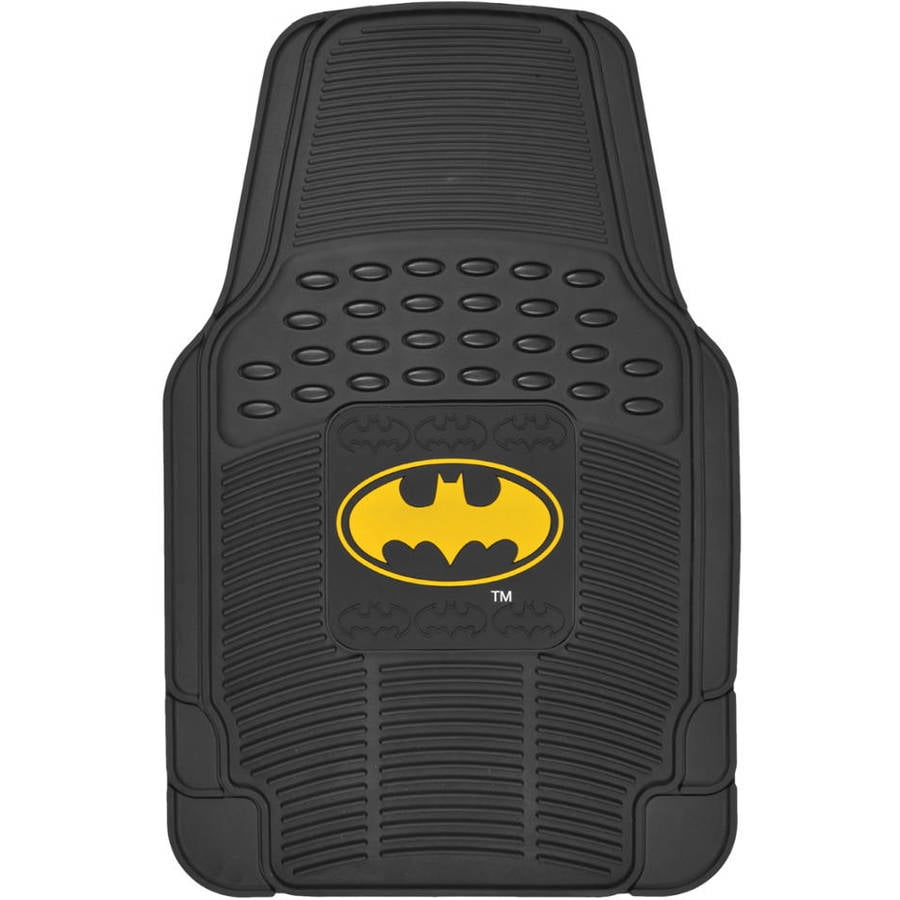 BDK Batman Car Seat Covers with Rubber Floor Mats, Trimmable Floor Liners with Durable Seat Protectors