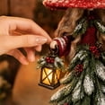 thumbnail image 3 of Christmas Forest Witch Resin Tabletop Figurine, Snowy Pine Tree Dress Witch Statue with Lantern & Staff, Winter Holiday Mantel Shelf Decor for Home Party 1PC, 3 of 5