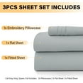 thumbnail image 6 of Lux Decor Twin Size Sheet Set, 3-Piece Plain Soft Microfiber – Deep Pocket Queen Bed Sheets, Includes 1 Fitted Sheet, 1 Flat Sheet, 1 Pillowcase, Gray, 6 of 10