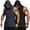Black&Navy Blue, variant on Men's 2 Pack Workout Hooded Tank Tops Bodybuilding Muscle Cut Off T Shirt Sleeveless Gym Hoodies