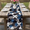 thumbnail image 4 of Blue Grey Abstract Table Runner 70 Inches, Modern Geometric Ombre Artwork Bed Runner Dresser Scarves Tabletop for Indoor Outdoor Parties/Ceremony/Banquet, 13" x 70", 4 of 9