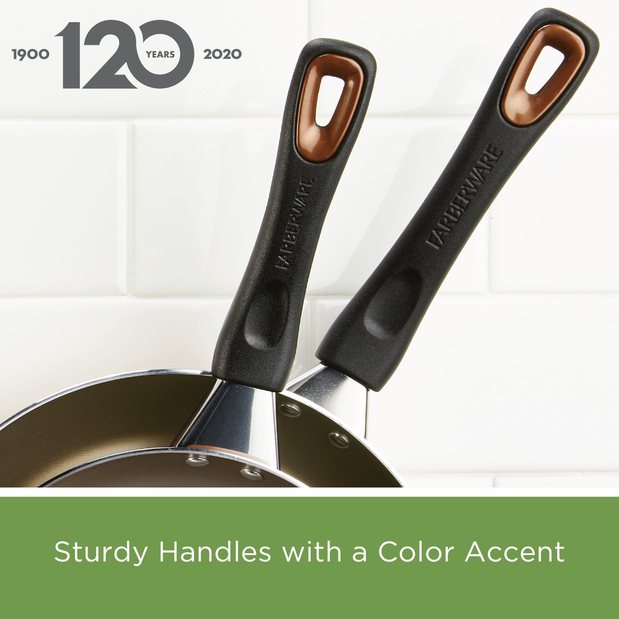Farberware 16-Piece Nonstick Pots and Pans Set/Cookware Set, Copper