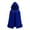 Blue, variant on Womens Velvet Hood Cape Halloween Christmas Ruffle Short Cloak Mrs Claus Costume