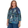 thumbnail image 3 of Alfred Dunner Womens Plus-Size Starry Night Holiday Tree Top, 3 of 4