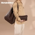 thumbnail image 4 of Montana West Hobo Bags Purse for Women Ultra Soft Foldable Shoulder Slouchy Handbags with Cosmetic bag, Coffee, 4 of 7