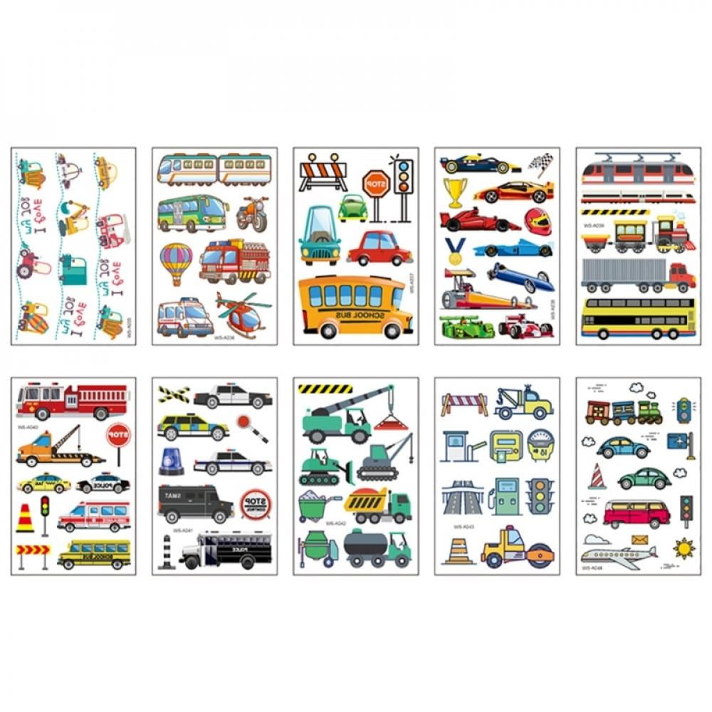 BIG SALES!!Vehicle Temporary Tattoos For Kids Fun Car Stickers Waterproof Truck Tattoo Stickers For Party Favor - Walmart.com