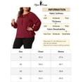 thumbnail image 6 of Agnes Orinda Plus Size Blouses for Women Casual V Neck Tops Drawstring Long Sleeve T Shirt Blouses 3X Burgundy, 6 of 6