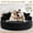 Black, variant on Oversized Round Lazy Sofa, 71 Inch Diameter Giant Fluffy Rabbit Plush Lounge Couch with Removable Washable Throw Pillows, Compressed Shipment Circular Bean Bag Chair for Living Room Bedroom