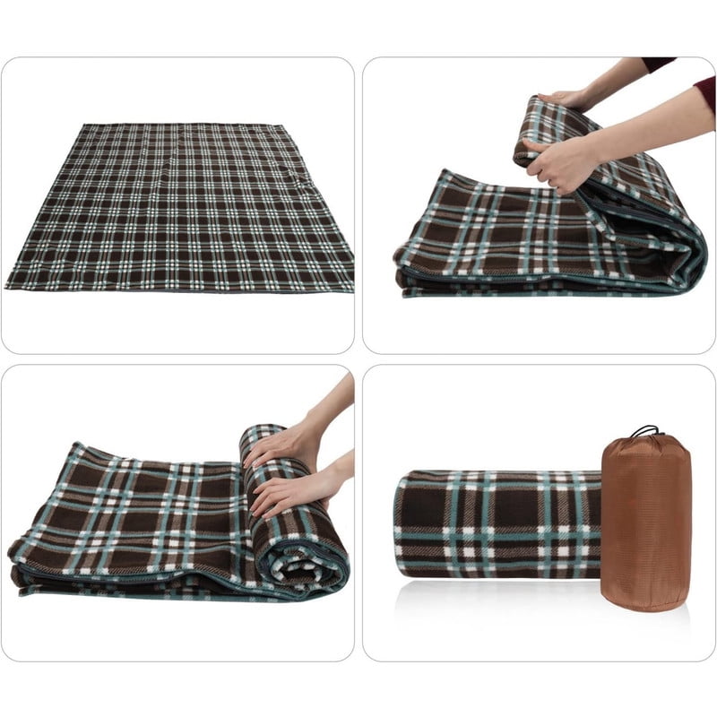 REDCAMP Fleece Sleeping Bag Liner Thicker for Adult Warm or Cold Weather,73in Long Full Sized Zipper Camping Blanket for Outdoor Indoor Used with Sack