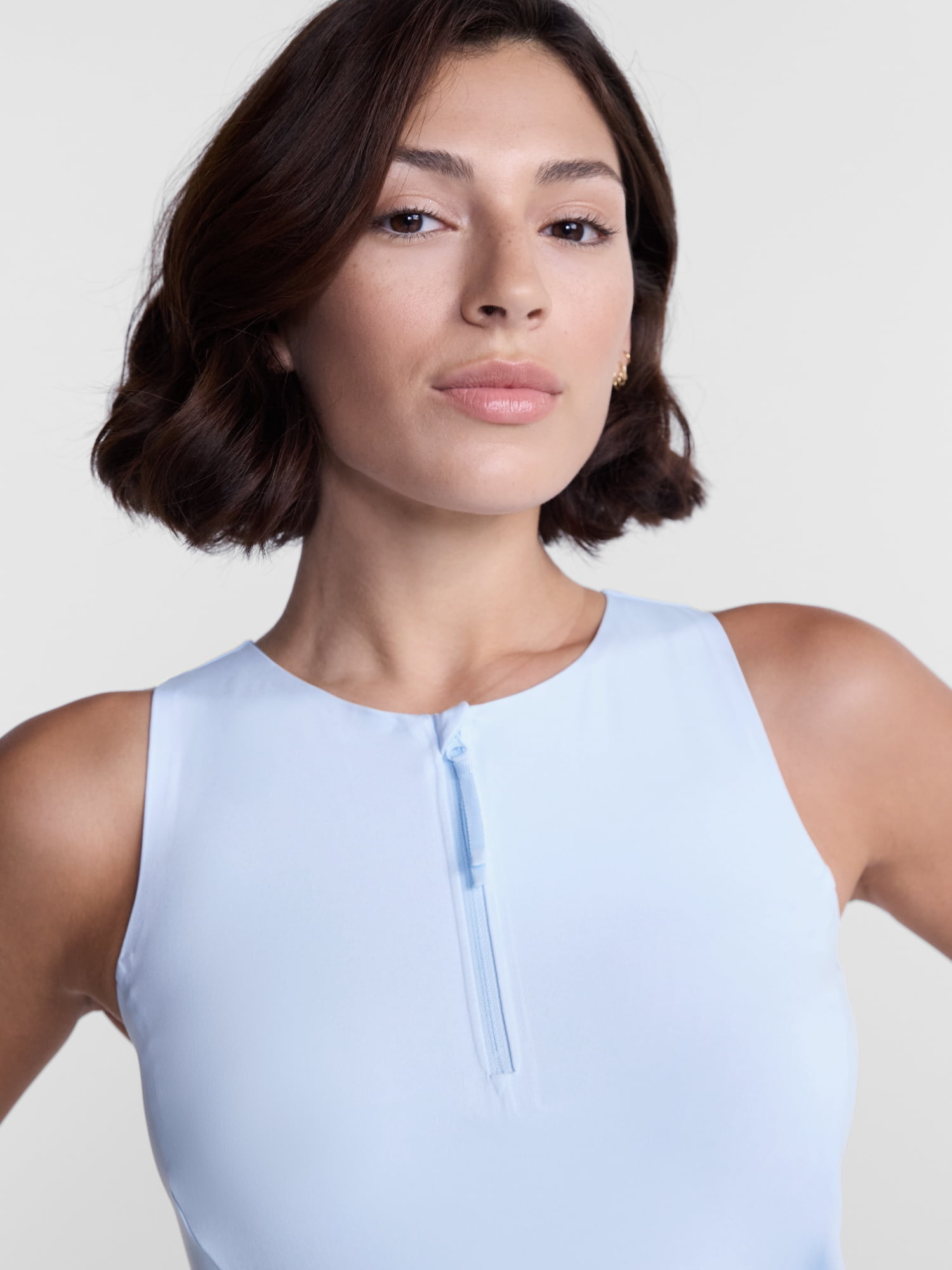Avia Women's Quarter Zip Hybrid Tank Top, Sizes XS-XXXL