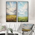 thumbnail image 1 of Designart "pasture Bold Horizon II" Meadow Framed Wall Art Set Of 2 - Green Landscapes Frame Gallery Set For Office Decor, 1 of 6