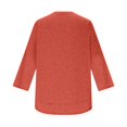 thumbnail image 6 of Minjewel Women's 3/4 Sleeve Summer Tops - Quick-Dry UV Protection Round Neck Tee, Solid Color Athletic Casual Top, Cute Sporty 2026 Summer Shirt.,Orange L, 6 of 6
