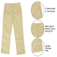 thumbnail image 3 of 3 Pack Pantalon Chino Uniforme Slim Fit Extensible pour Garçon, Kaki&khaki&khaki,14, 3 of 7
