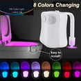 thumbnail image 2 of 8 Colors Toilet Bowl LED Night Light Motion Activated Seat Sensor Lamp Bathroom U1T9, 2 of 7