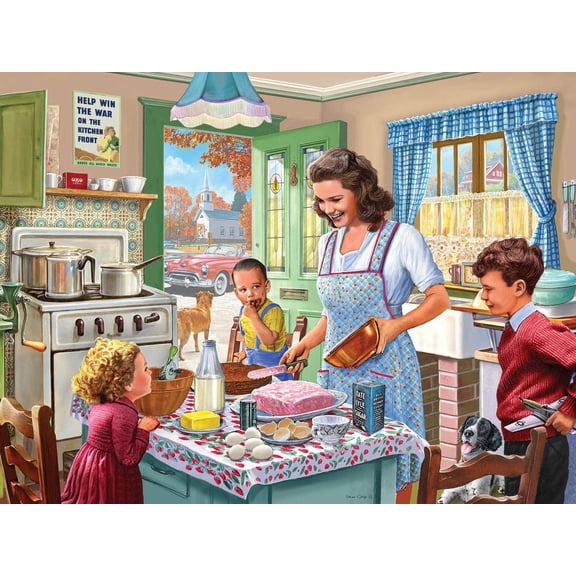 Bits and Pieces 300 Piece Jigsaw Puzzle Kitchen Memories Family Scene by Steve Crisp - 18" x 24" -