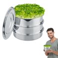 thumbnail image 1 of Kit de germinación de semillas Aulock Microgreens de acero inoxidable de 3 niveles, 1 of 8