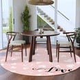thumbnail image 4 of Valentine's Day White Love Heart Pink Washable Round Area Rug 8 ft,, Soft Non Slip Rugs Stain Repellent Indoor Felt Carpet for Living Dining Room Bedroom Home Office, 4 of 9