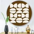 thumbnail image 2 of Designart 'Abstract Minimal Half Moons Composition' Modern Circle Metal Wall Art 23x23 - Disc of 23, 2 of 5
