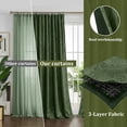 thumbnail image 4 of Lapalife Blackout Velvet Curtains, Scroll Floral Pattern Rod Pocket Thermal Insulated Velvet Curtain Drapes for Living Room, 2 Panels, 52"x 108", Green, 4 of 8