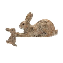 HomeRoots Set Of Two 4" Brown And White Polyresin Rabbit Figurine