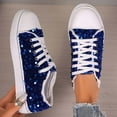 thumbnail image 4 of Women Glitter Sneakers Shiny Sparkle Sneakers Lightweight Rubber Outsole Sequins Shoes (Blue 36), 4 of 7