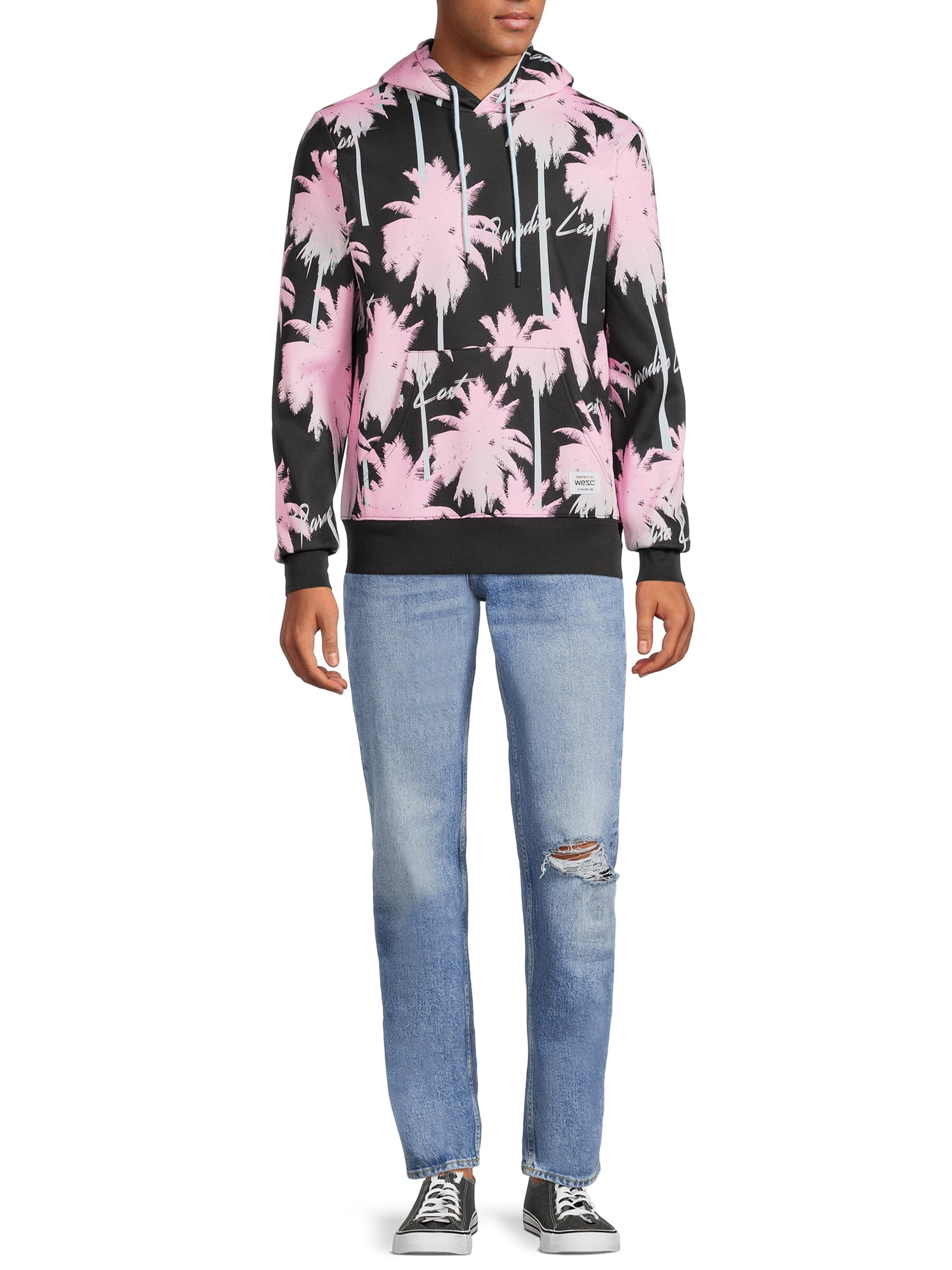 WeSC Men's Paradise Lost Palm Tree Graphic Fleece Hoodie, Sizes S-2XL