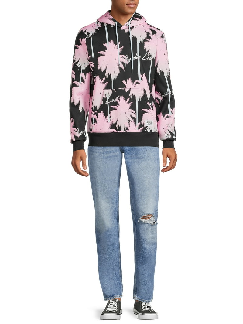 WeSC Men's Paradise Lost Palm Tree Graphic Fleece Hoodie, Sizes S