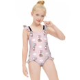 thumbnail image 3 of Hello Kitty Girls One Piece Swimsuits Hawaiian Summer Swimwear Beach Bathing Suit Outfits, 3 of 7