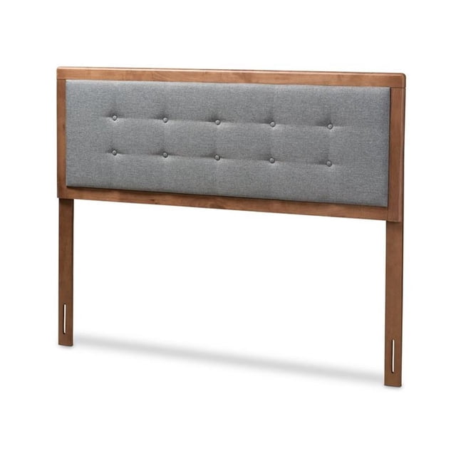 Baxton Studio Tête de Lit Capitonnée en Bois Style Mi-Siècle Sarine Format Grand Lit, Gris Foncé