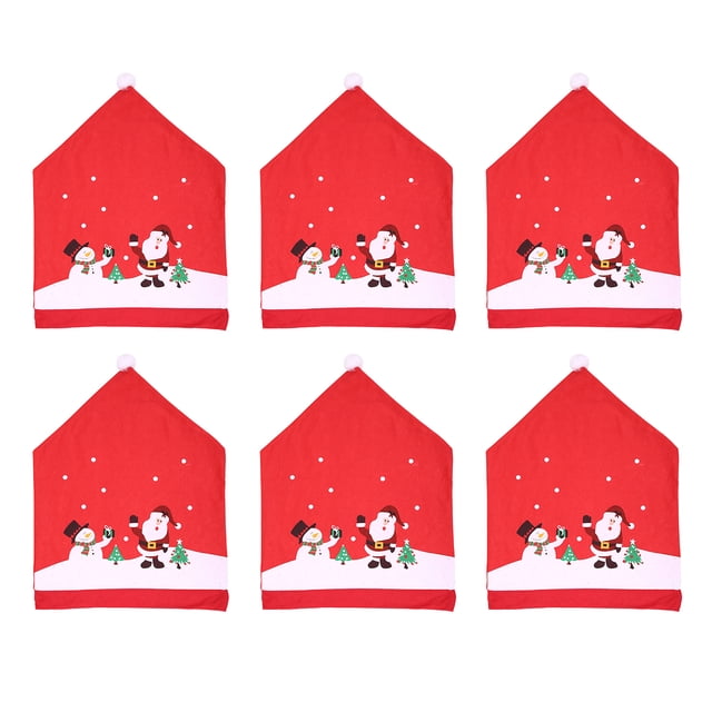 Funda de silla navideña Decoración de Navidad no tejida Sillas Protección Abanopi 6pcs