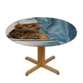 thumbnail image 3 of Orinice Cute Cat Round Table Cover Stain Resistant Washable Indoor Outdoor Tablecloth Kitchen Dining Wedding Parties Waterproof 100% Polyester Fiber 46-50, 3 of 8