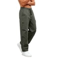 thumbnail image 5 of Aimik Men's Cargo Pants Utility Flap Pockets Drawstring Elastic Waist Trousers Lightweight Outdoor Workwear Bottoms for Hiking, 5 of 6
