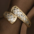 thumbnail image 3 of Amberta Real Italian 14ct Gold Diamond Wrap Ring for Women | Solid 14ct Gold Ring for Women Non Tarnish Spiral Gift for Her: 8.5, 3 of 6
