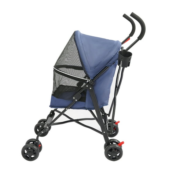 Wildnix Lightweight Pet Stroller with Comfortable Cushion, 360° Rotating Wheels, Safety Rope, Foldable Design, and Convenient Storage for Small Pets